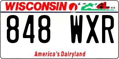 WI license plate 848WXR