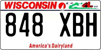 WI license plate 848XBH