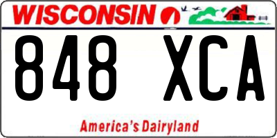 WI license plate 848XCA