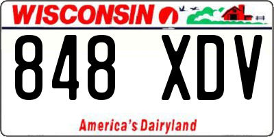 WI license plate 848XDV