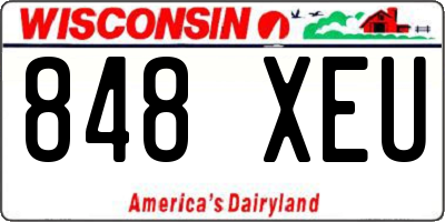 WI license plate 848XEU