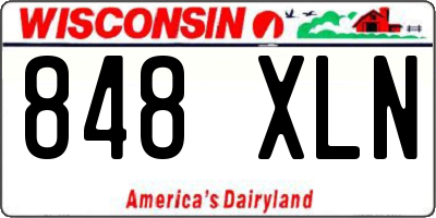 WI license plate 848XLN