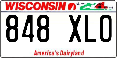WI license plate 848XLO
