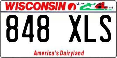 WI license plate 848XLS
