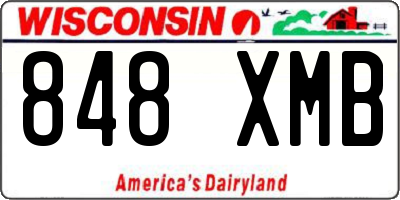 WI license plate 848XMB
