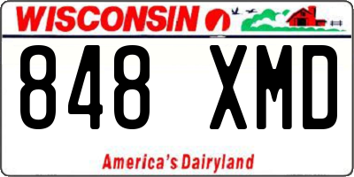 WI license plate 848XMD