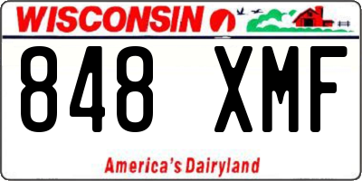 WI license plate 848XMF