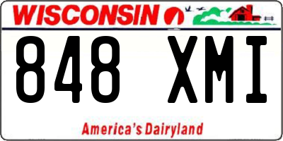 WI license plate 848XMI