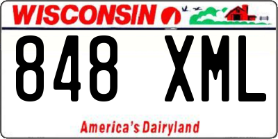 WI license plate 848XML