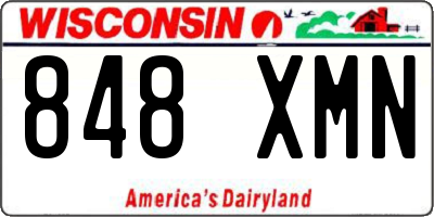 WI license plate 848XMN