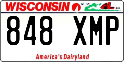 WI license plate 848XMP
