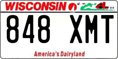 WI license plate 848XMT