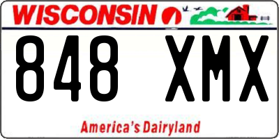 WI license plate 848XMX