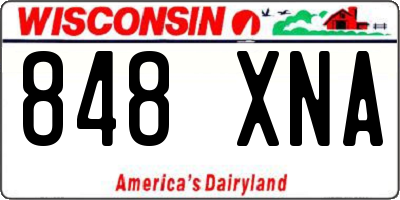 WI license plate 848XNA
