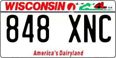 WI license plate 848XNC