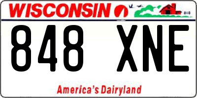 WI license plate 848XNE