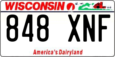 WI license plate 848XNF