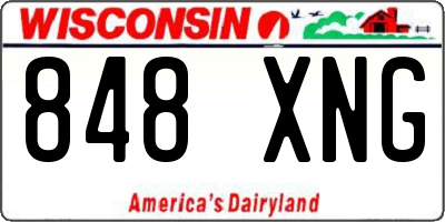 WI license plate 848XNG