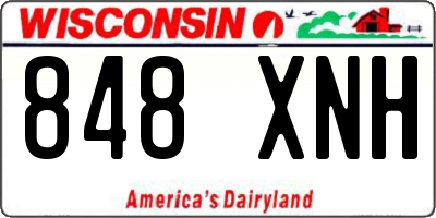 WI license plate 848XNH