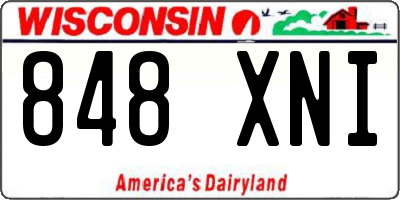 WI license plate 848XNI