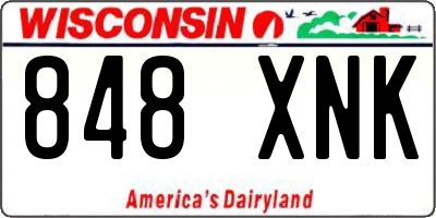 WI license plate 848XNK