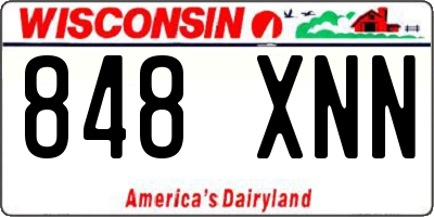 WI license plate 848XNN