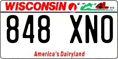 WI license plate 848XNO