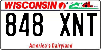 WI license plate 848XNT