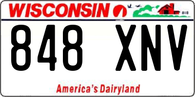 WI license plate 848XNV