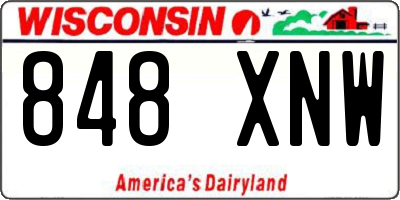 WI license plate 848XNW