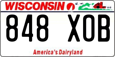 WI license plate 848XOB