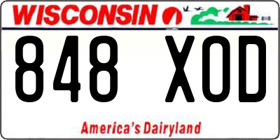 WI license plate 848XOD