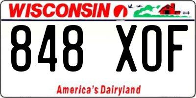 WI license plate 848XOF
