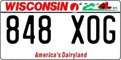 WI license plate 848XOG