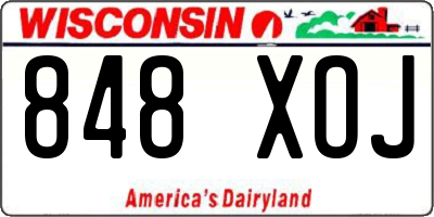 WI license plate 848XOJ