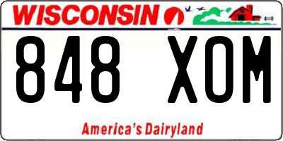 WI license plate 848XOM