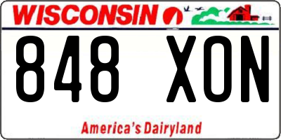 WI license plate 848XON