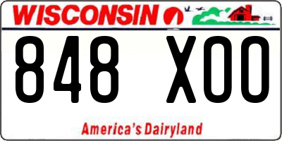 WI license plate 848XOO