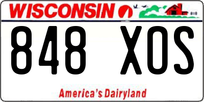 WI license plate 848XOS