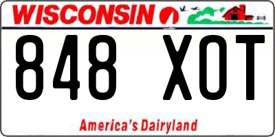 WI license plate 848XOT