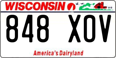 WI license plate 848XOV