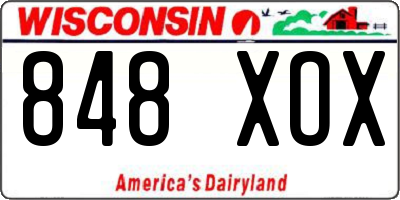 WI license plate 848XOX