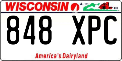 WI license plate 848XPC