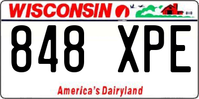 WI license plate 848XPE