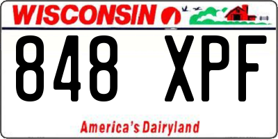 WI license plate 848XPF