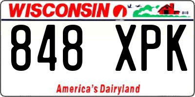 WI license plate 848XPK
