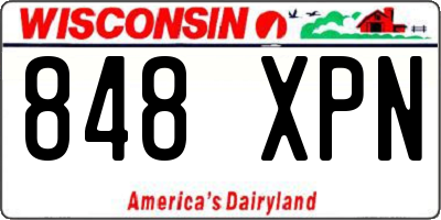 WI license plate 848XPN