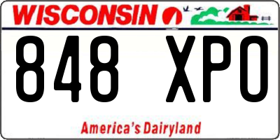 WI license plate 848XPO
