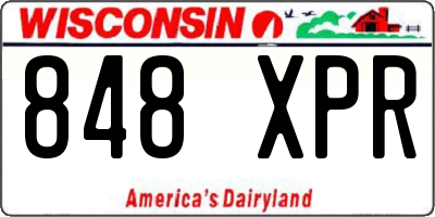 WI license plate 848XPR