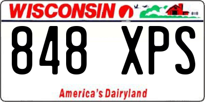 WI license plate 848XPS